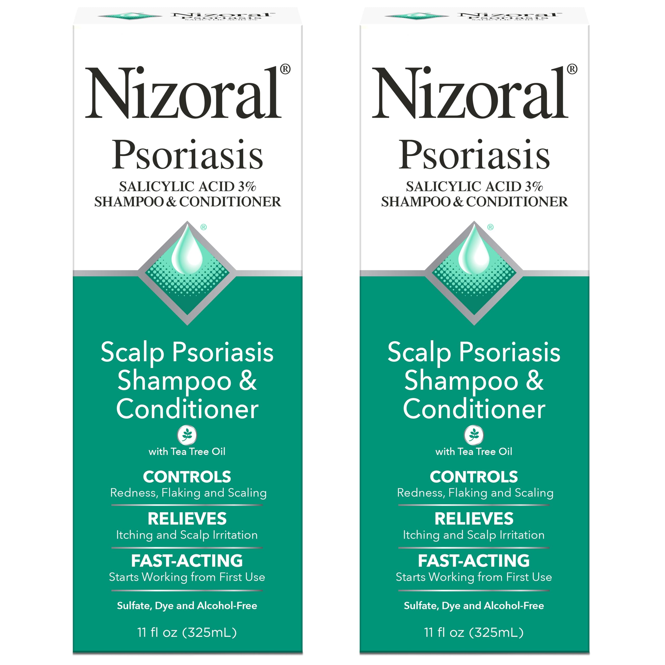 Nizoral envase frontal 2 pzas mostrando etiqueta y beneficio alivio
