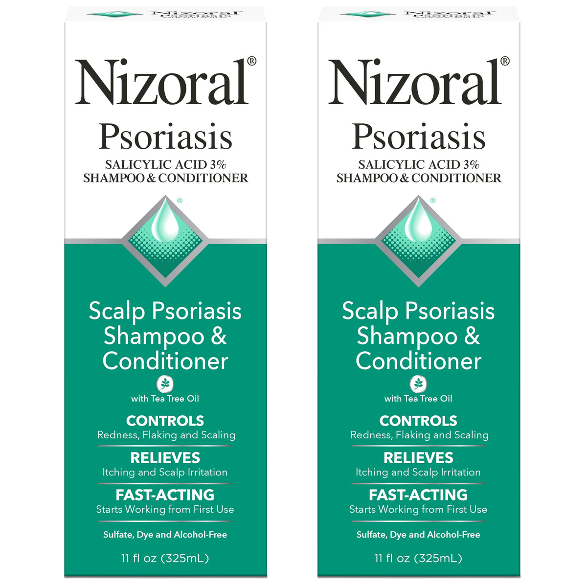 Nizoral envase frontal 2 pzas mostrando etiqueta y beneficio alivio