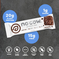 No Cow primer plano de la textura interior con proteína visible y atractivo