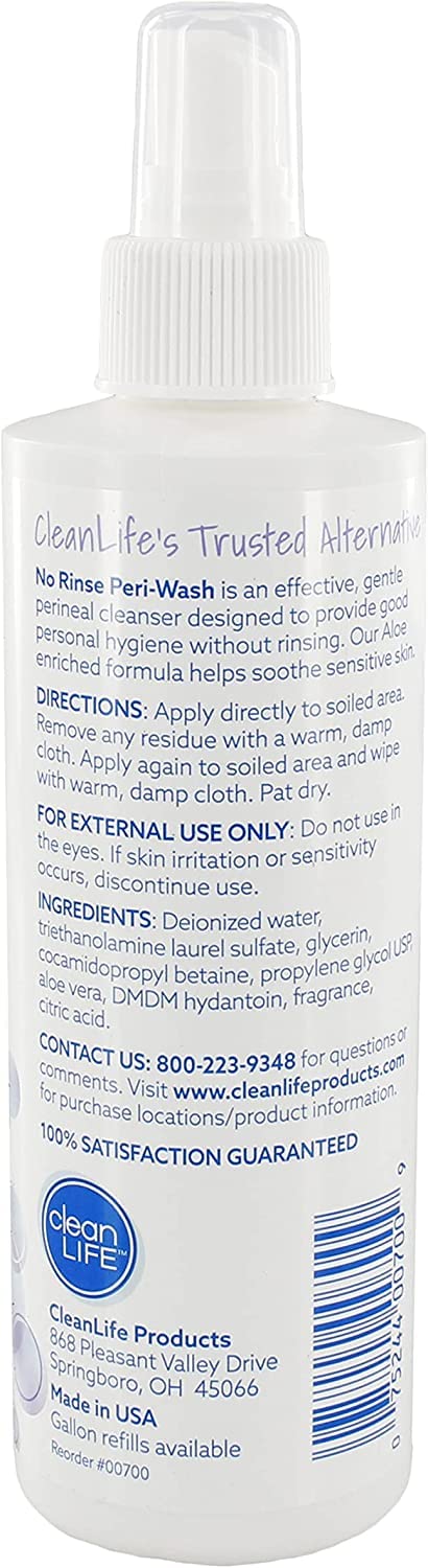 No-Rinse detalle de la textura y boquilla del limpiador, aplicación suave e hidratante