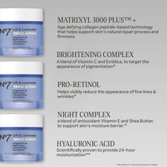 No7 aplicación en rostro y cuello para reafirmar e iluminar