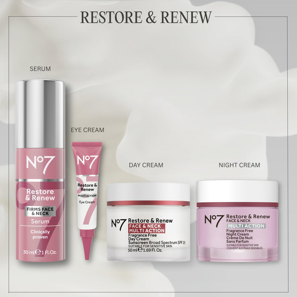 No7 estética botella en baño sugiere rutina nocturna lujosa y calmante