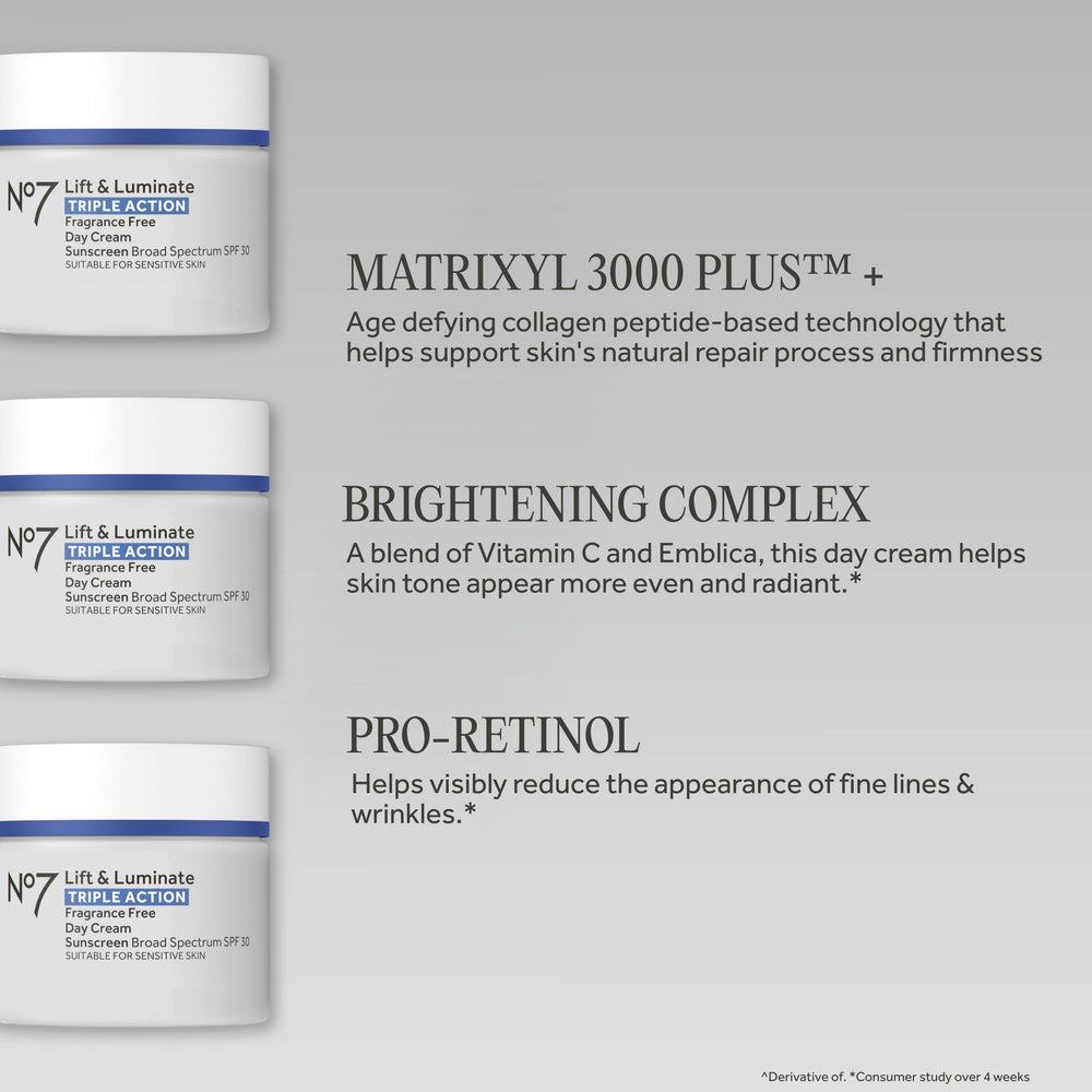 No.7 etiqueta trasera con ingredientes y protección SPF