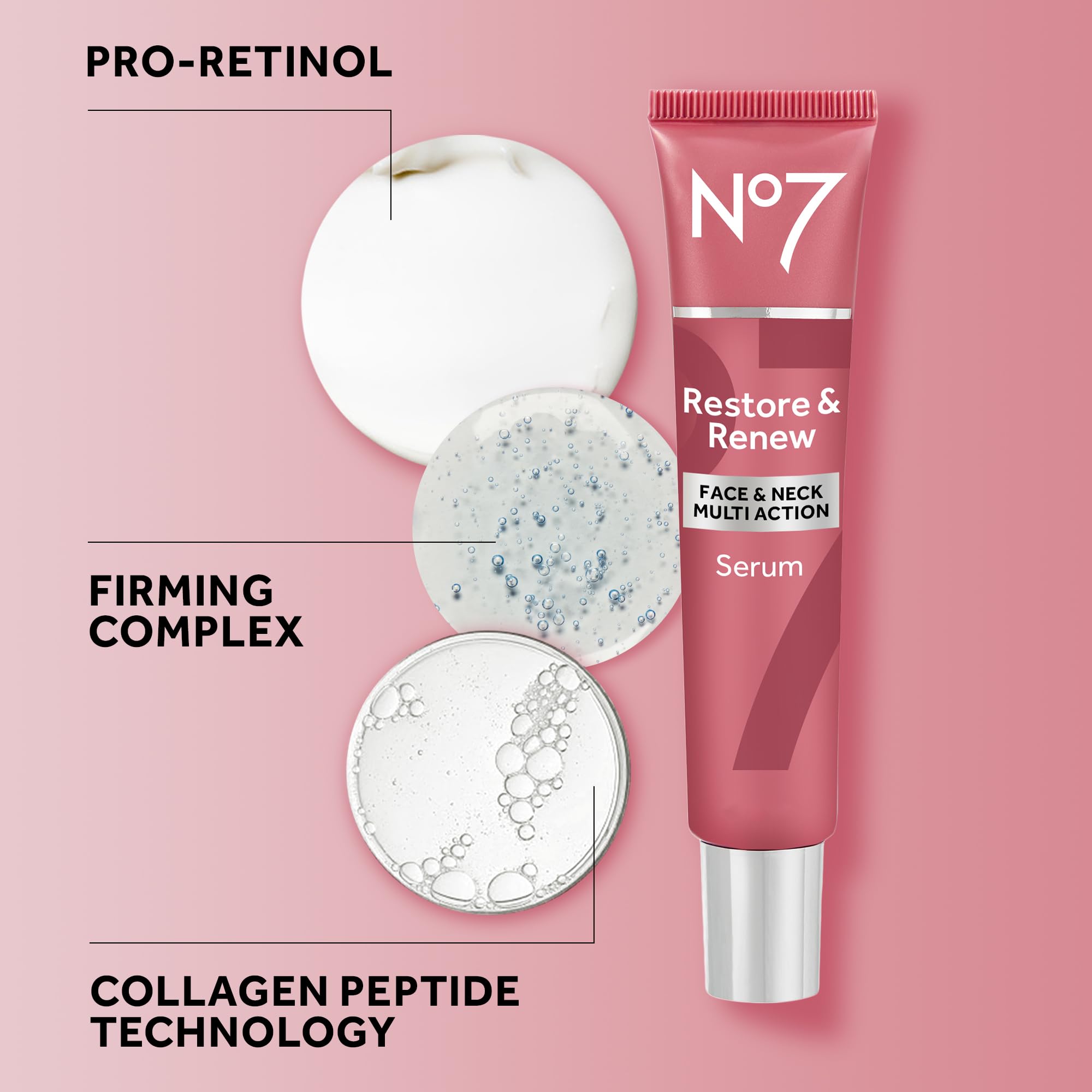 No7 etiqueta con ingredientes destacando el complejo MATRIXYL 3000 PLUS visible