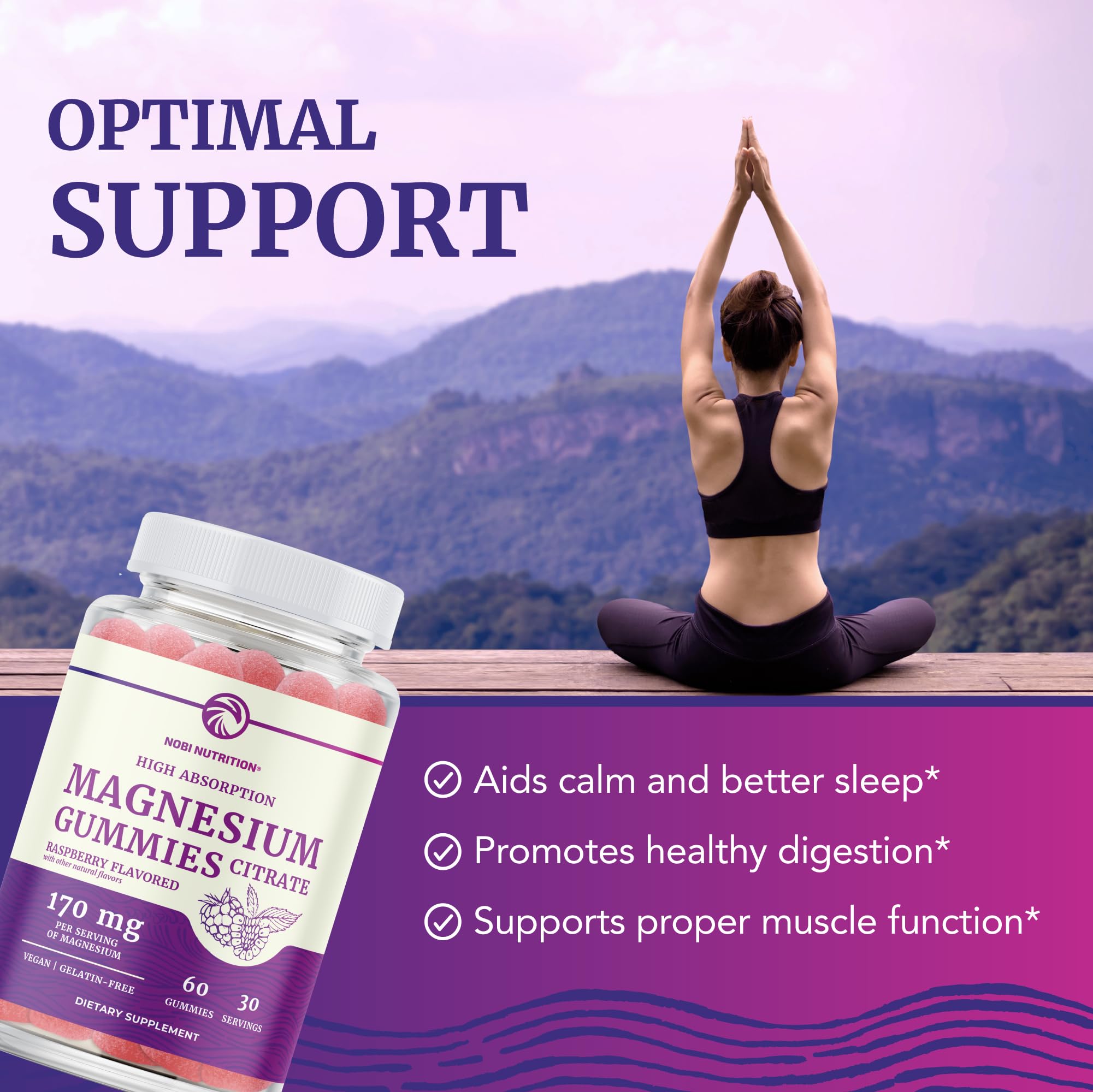 Nobi Nutrition primer plano de textura de la gomita que muestra suavidad y pectinado