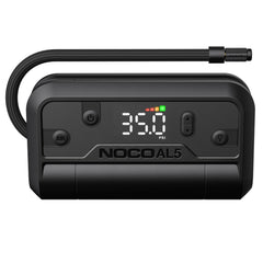NOCO Air AL5 vista frontal con accesorios mostrando portabilidad y orden