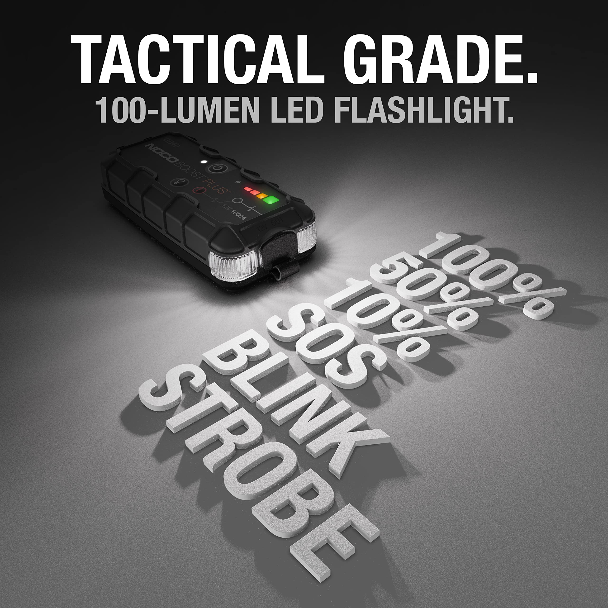 NOCO GB40 linterna LED en modo SOS para visibilidad de emergencia nocturna
