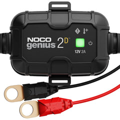 NOCO GENIUS2D vista frontal con indicador, instalación segura