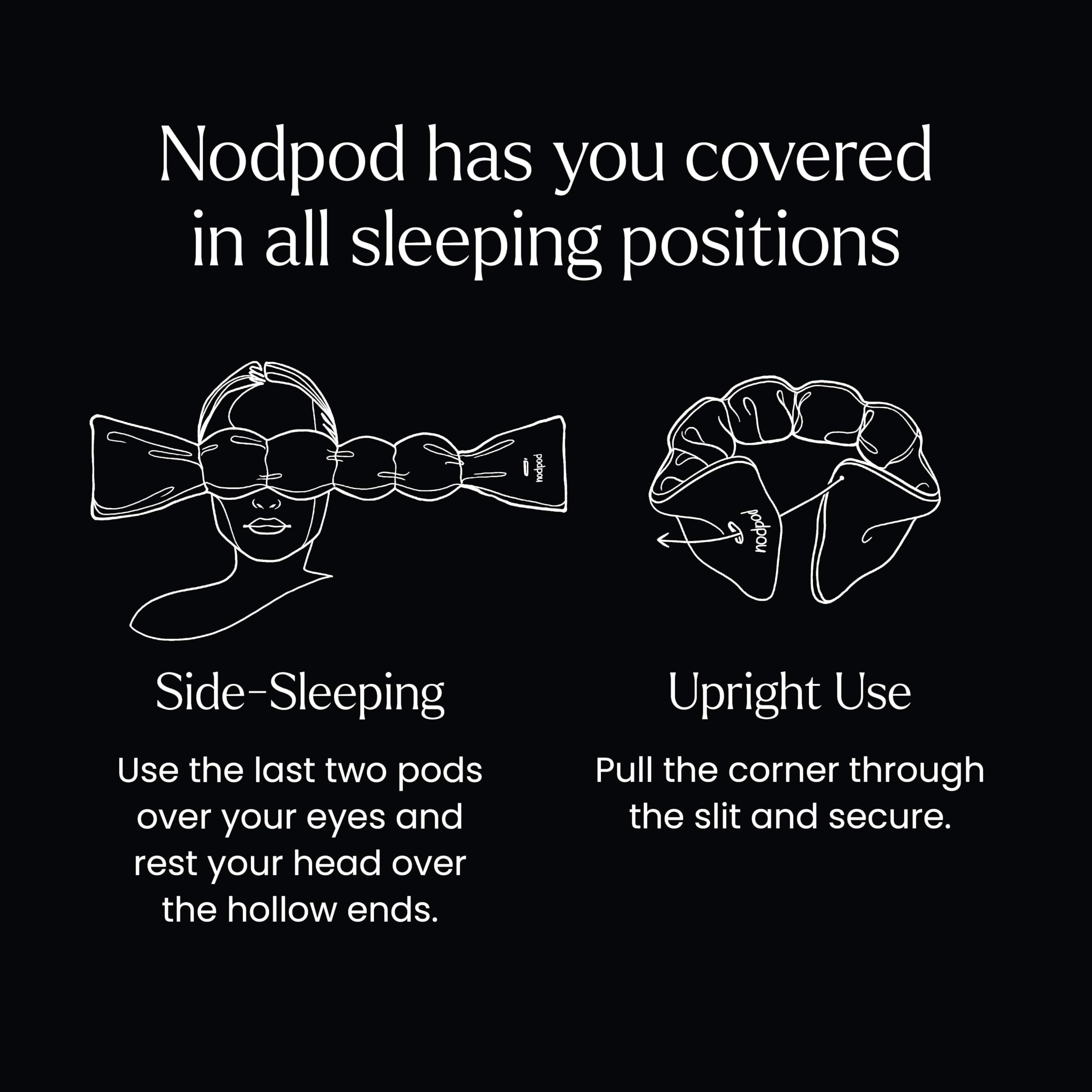 nodpod usada por persona durmiendo de lado que mantiene presión uniforme