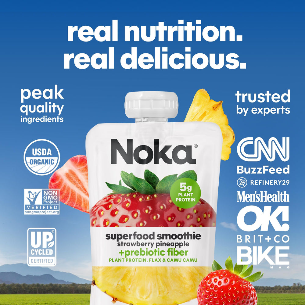 NOKA pouches en mesa de desayuno estilo de vida práctico y saludable