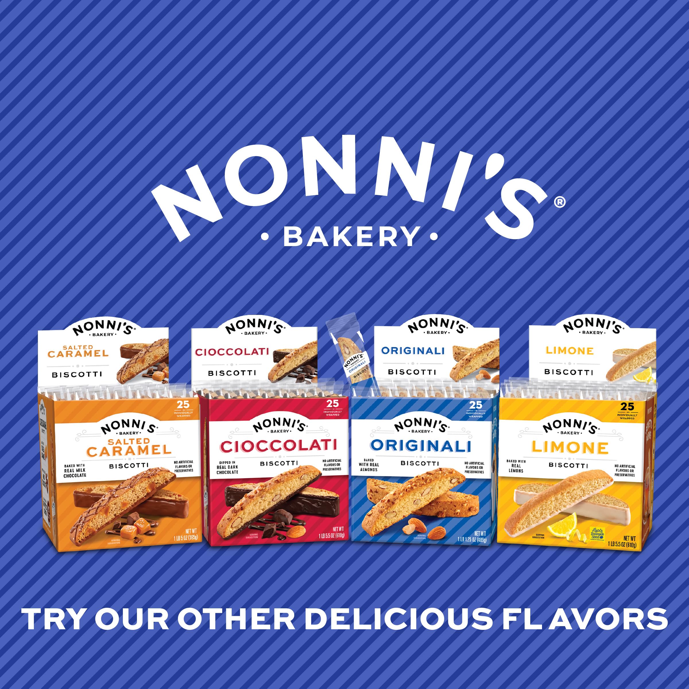 Nonni's biscotti en tabla de postres como acompañamiento elegante y crujiente