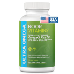 Noor Vitamins frasco frontal mostrando etiqueta clara y beneficios