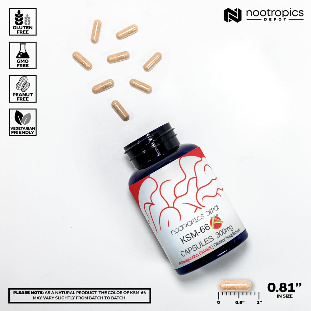 Nootropics Depot polvo de raíz de ashwagandha que ilustra pureza