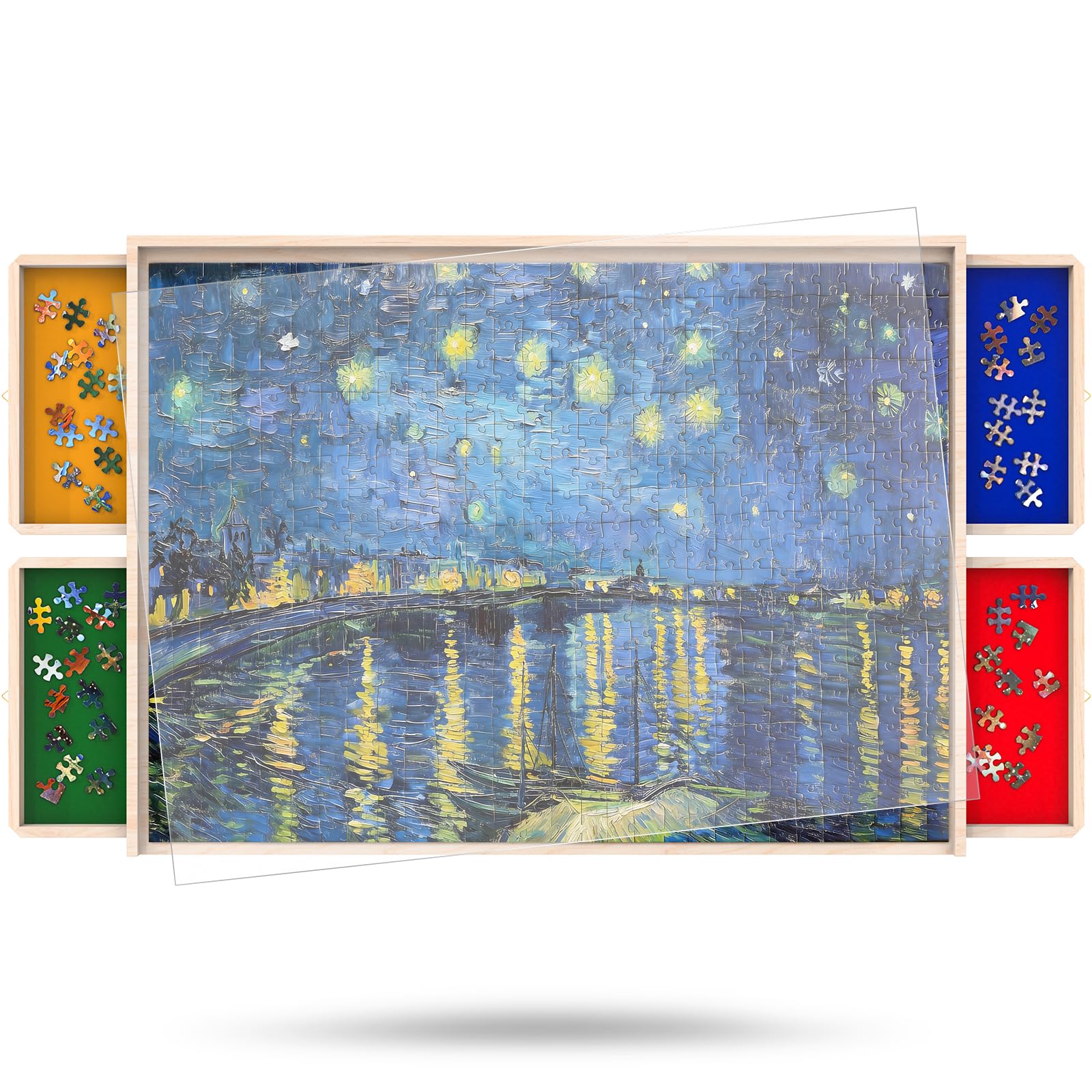 NORBASE vista frontal de la mesa 30x22 con superficie estable, ideal para puzzles