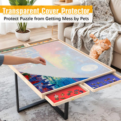 NORBASE mesa con tapa protectora para conservar el rompecabezas montado y seguro