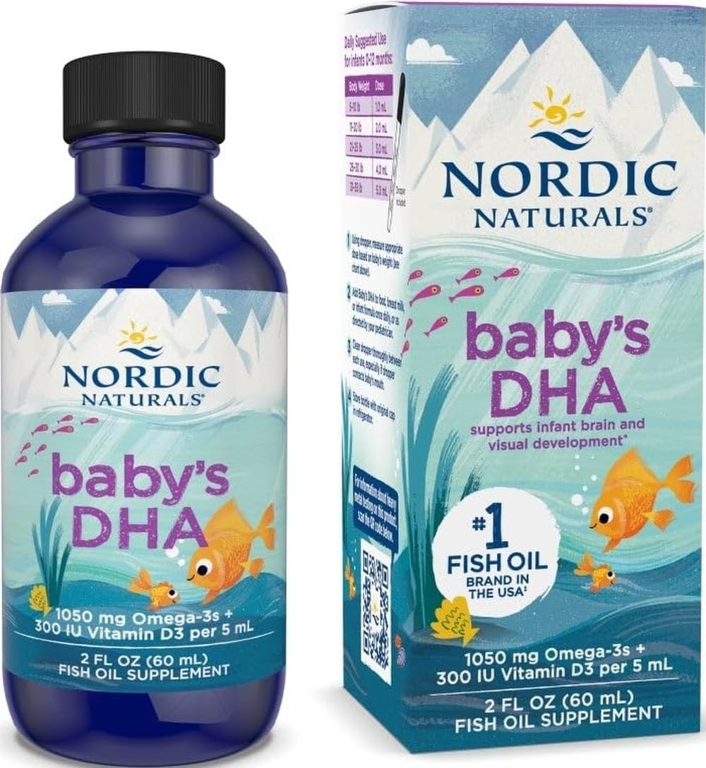 Nordic Naturals frasco delantero mostrando tamaño y etiqueta clara