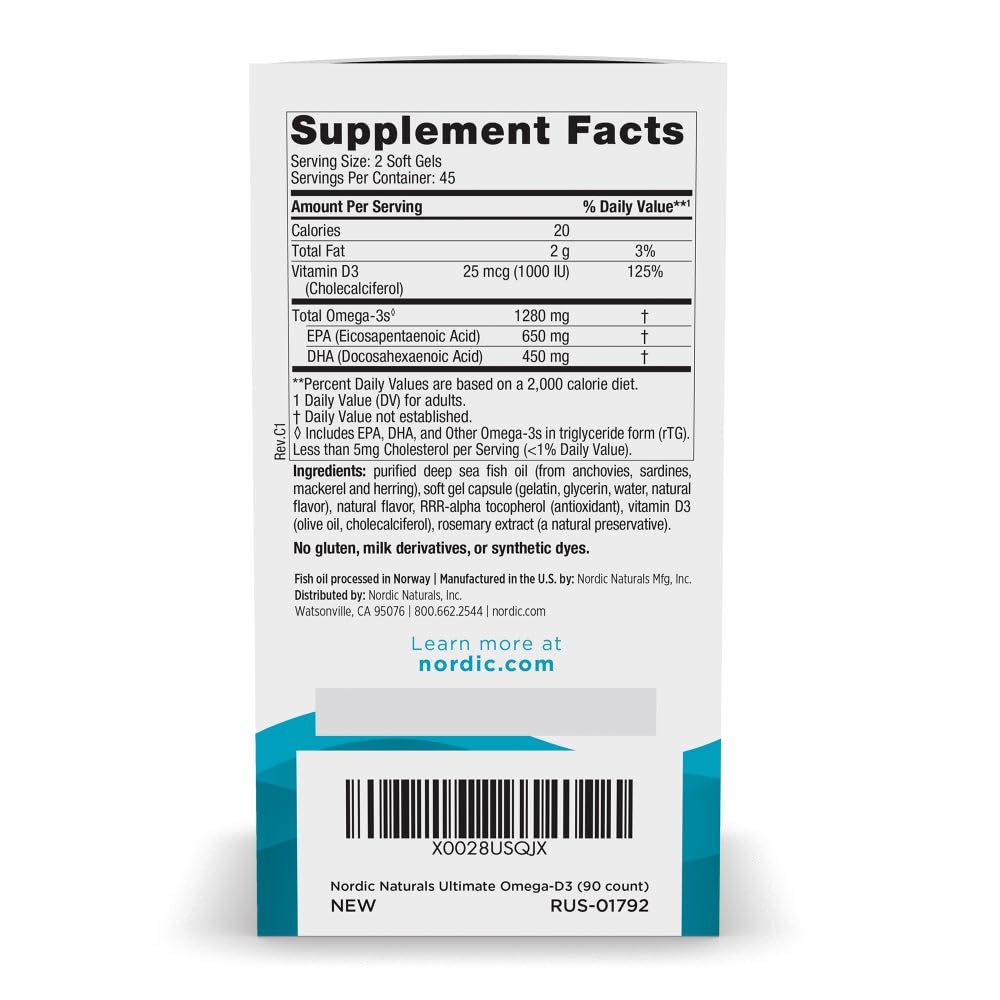 Nordic Naturals cápsula en primer plano con textura brillante que indica frescura y alta absorción