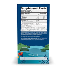 Nordic Naturals cápsulas blandas mostrando tamaño y forma fácil de tragar