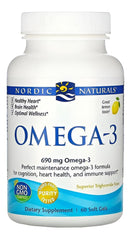 Nordic Naturals cápsulas junto a limón ilustrando sabor cítrico agradable