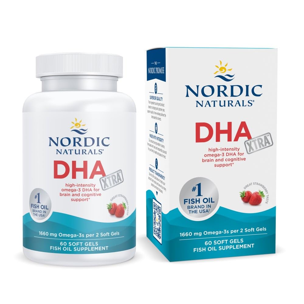 Nordic Naturals frasco frontal mostrando tamaño y marca para fácil identificación