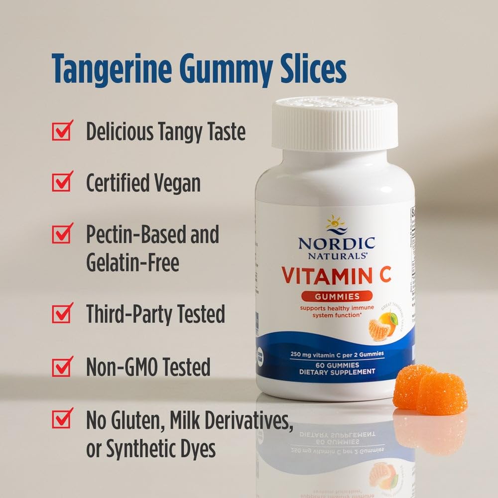 Nordic Naturals bote abierto con gomitas visibles, uso y cantidad