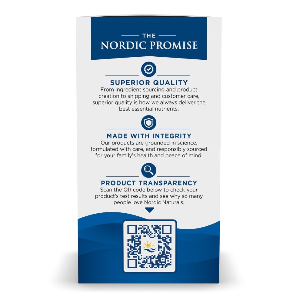 Nordic Naturals envase abierto con tabletas visibles para cantidad y presentación