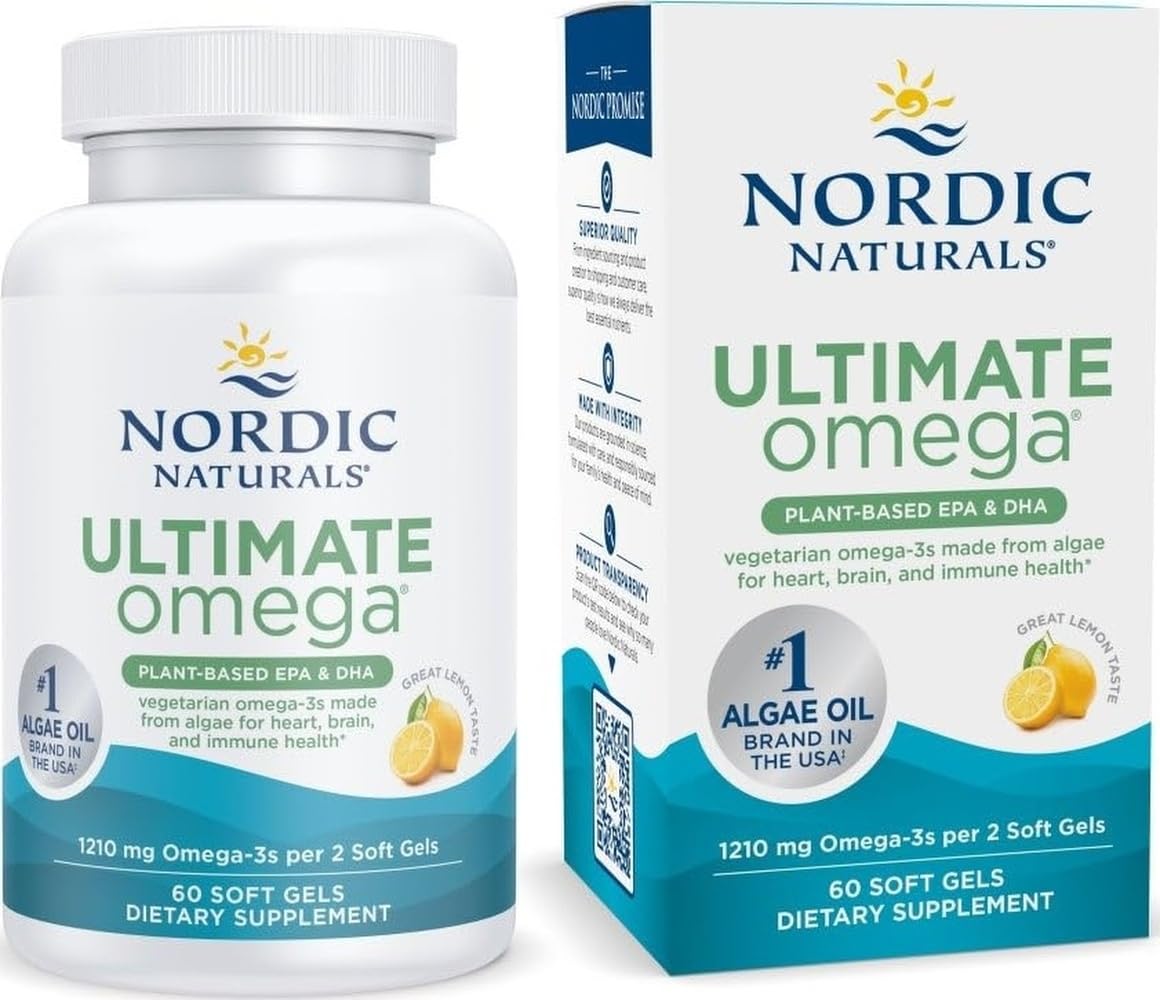 Nordic Naturals frasco delante mostrando el diseño y claridad del producto