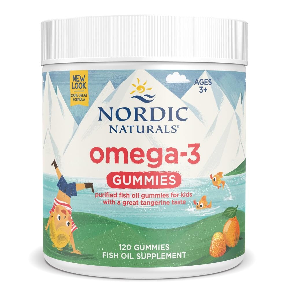Nordic Naturals frente del empaque mostrando 120 gomitas y beneficios