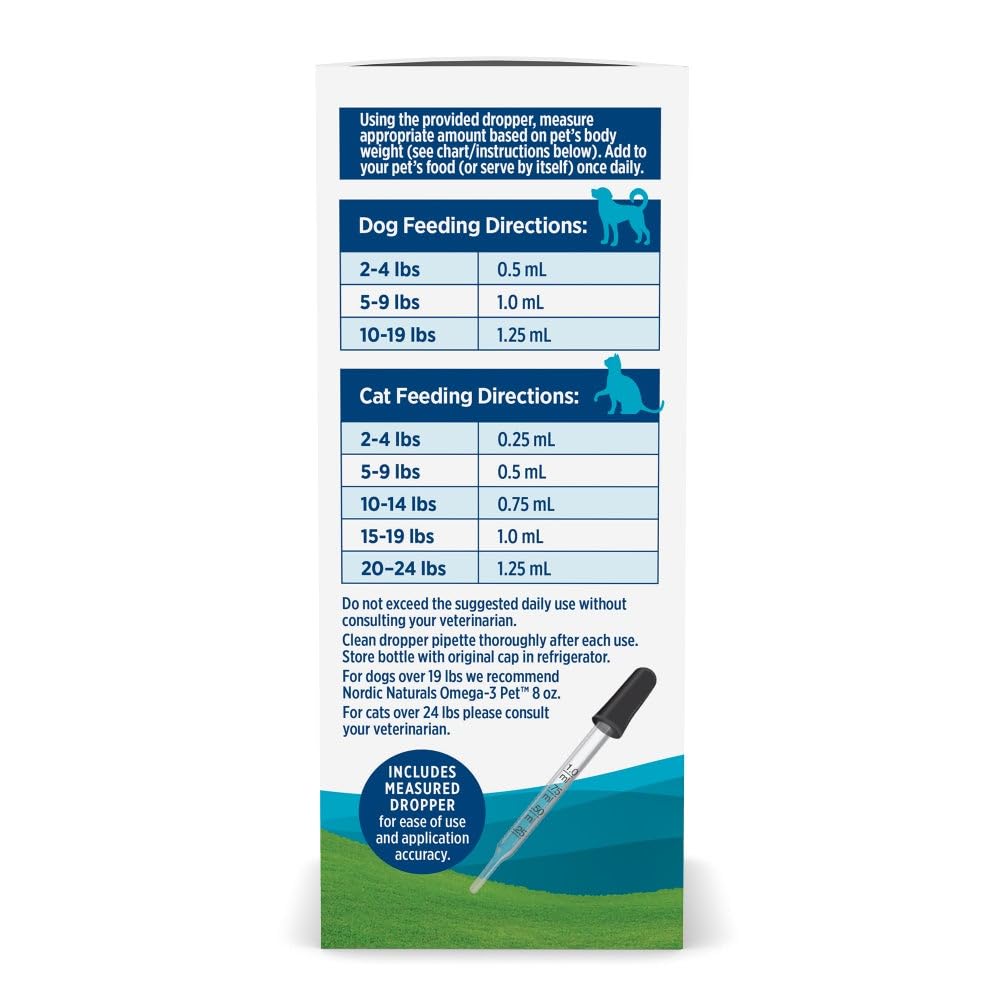 Nordic Naturals gato y perro consumiendo suplemento para pelaje sano