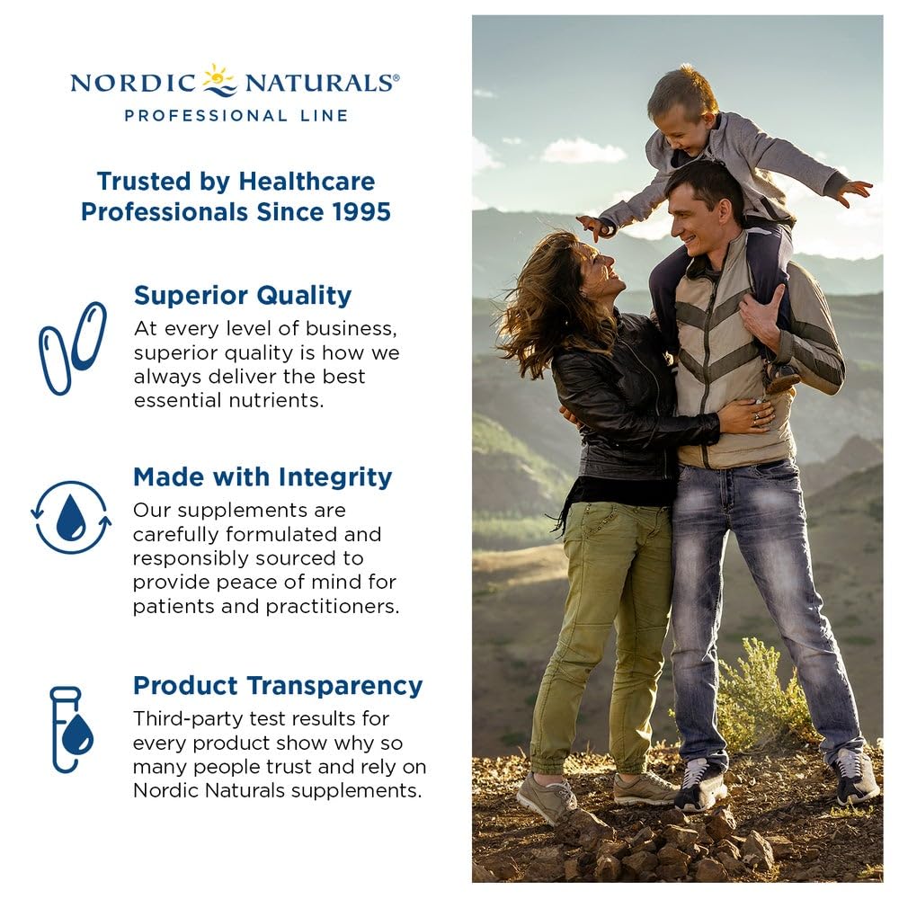 Nordic Naturals etiqueta con tabla nutricional y concentraciones de EPA y DHA