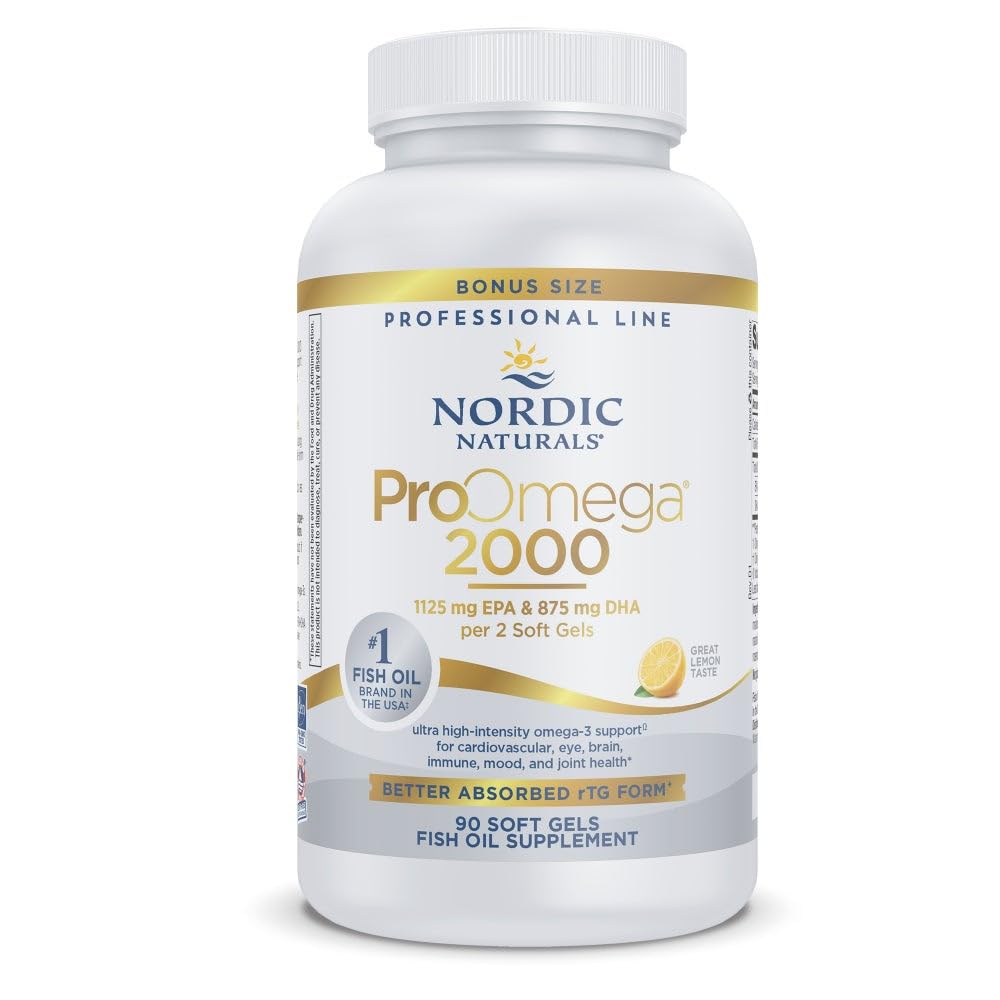 Nordic Naturals envase ProOmega‑3 frente mostrando sello de pureza y beneficio cardíaco