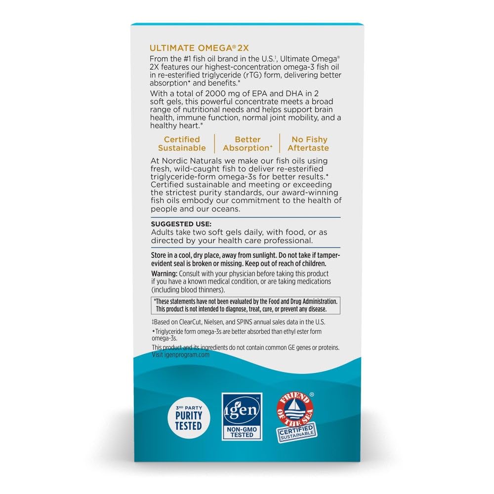 Nordic Naturals frasco junto a regla para comparar tamaño y cantidad de 120 cápsulas