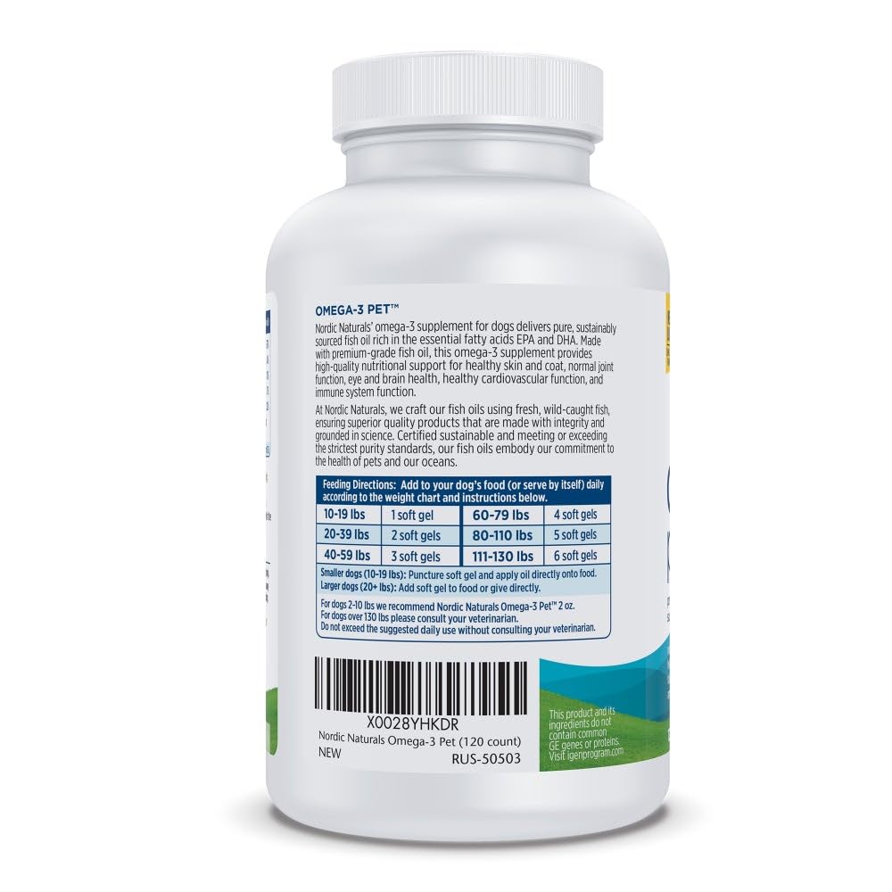 Nordic Naturals perro feliz tras suplementación para piel y pelaje