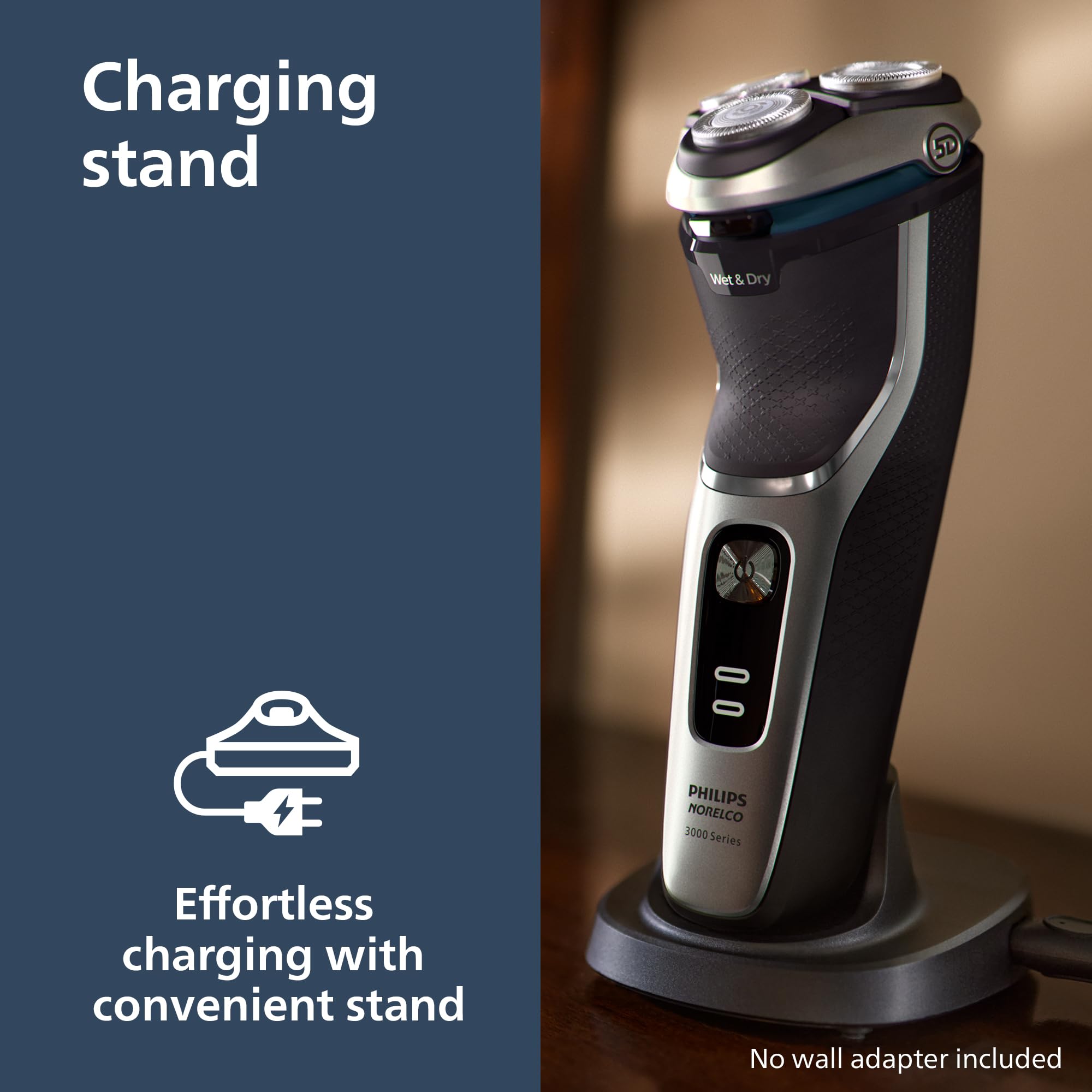 Philips Norelco 3900 primer plano de cuchillas ComfortCut para corte suave