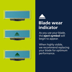 Norelco OneBlade detalle de capa anti-fricción con microperlas, reduce irritación