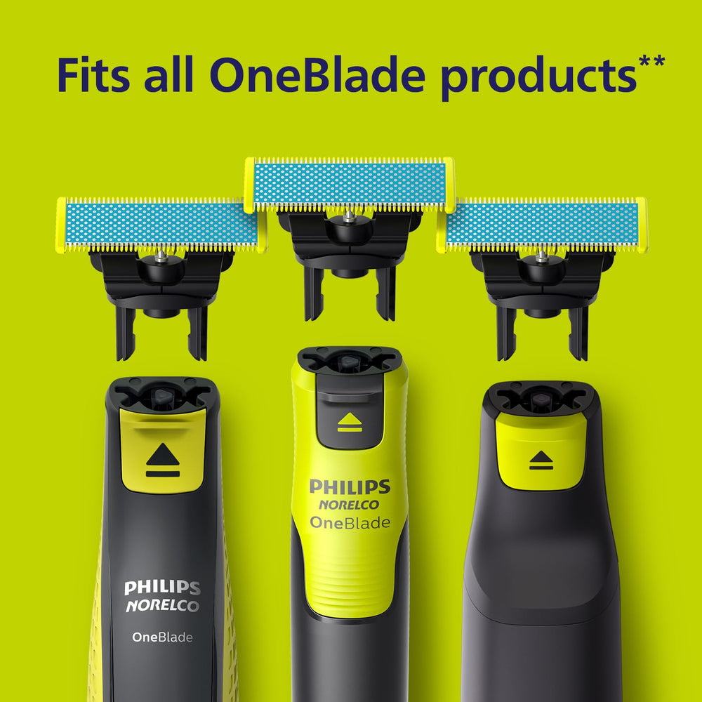 Norelco OneBlade comparativa de tamaño con mano, tamaño compacto y portátil