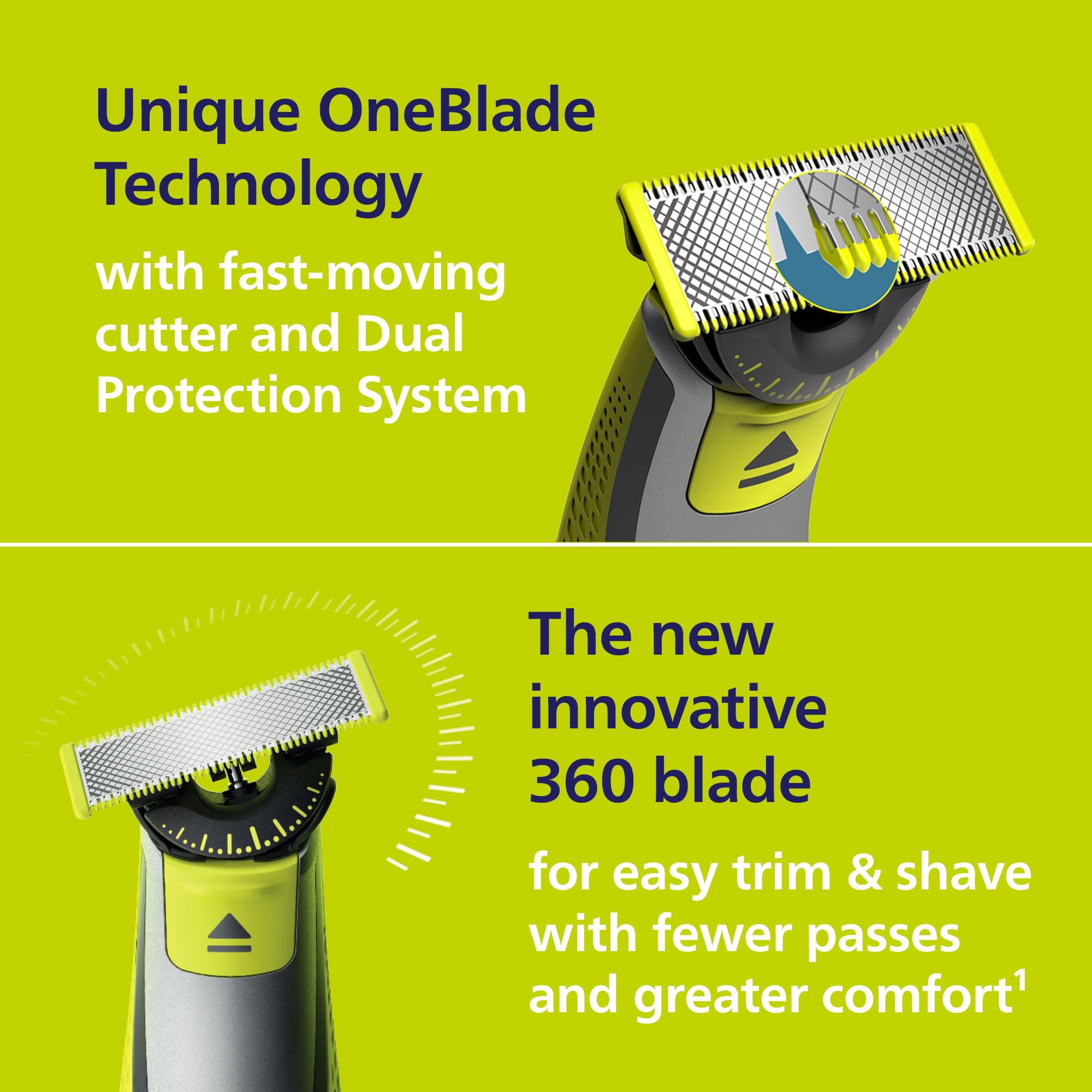 Philips Norelco OneBlade con peine 5en1, kit corporal y cable USB incluidos
