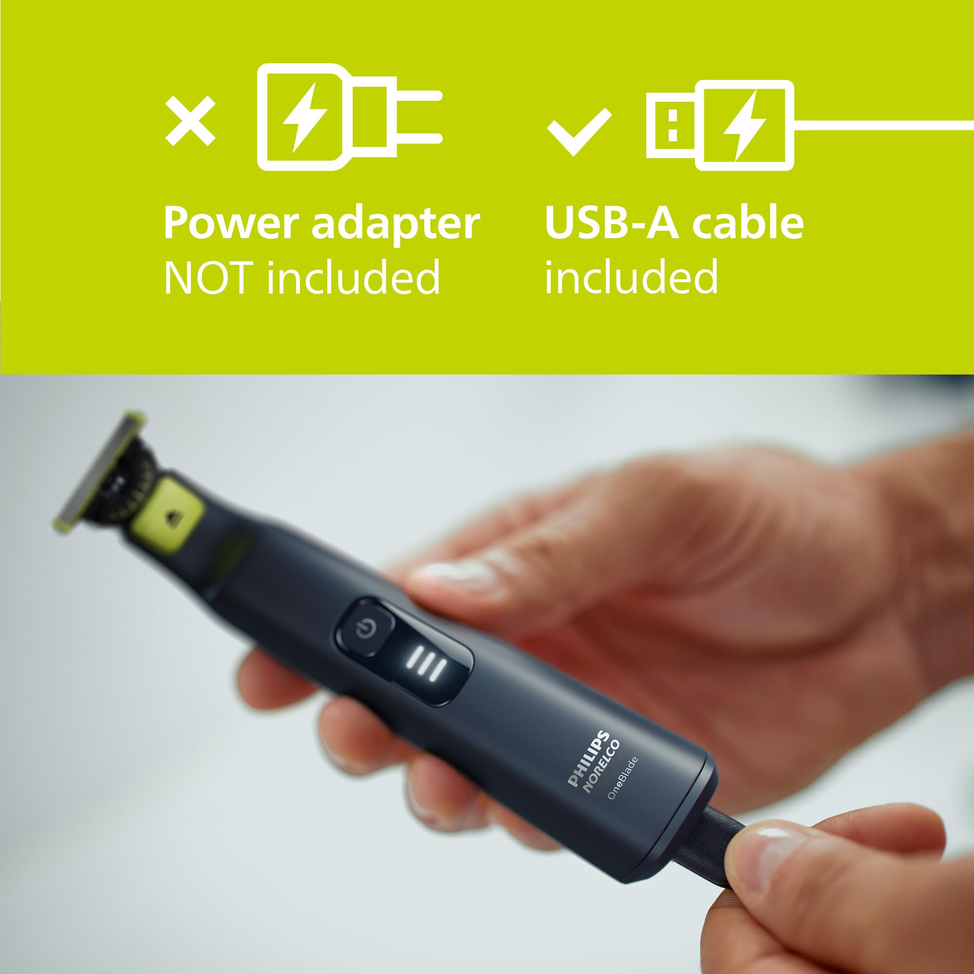 Philips Norelco OneBlade accesorios incluidos: cuchillas, cable y kit corporal
