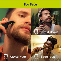 Philips Norelco OneBlade detalle de cuchilla 360 flexible para cortes precisos