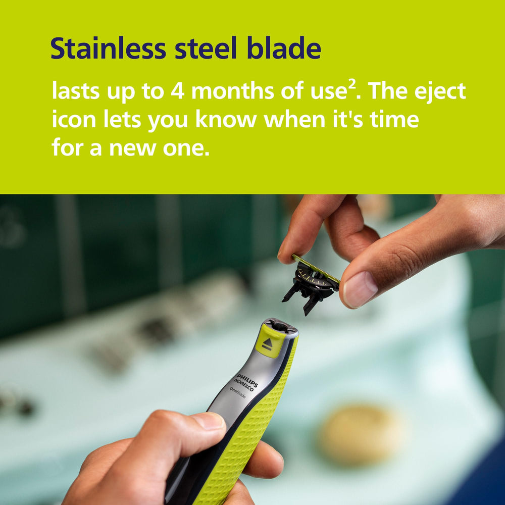 Philips Norelco OneBlade puntas redondeadas para menor irritación en piel