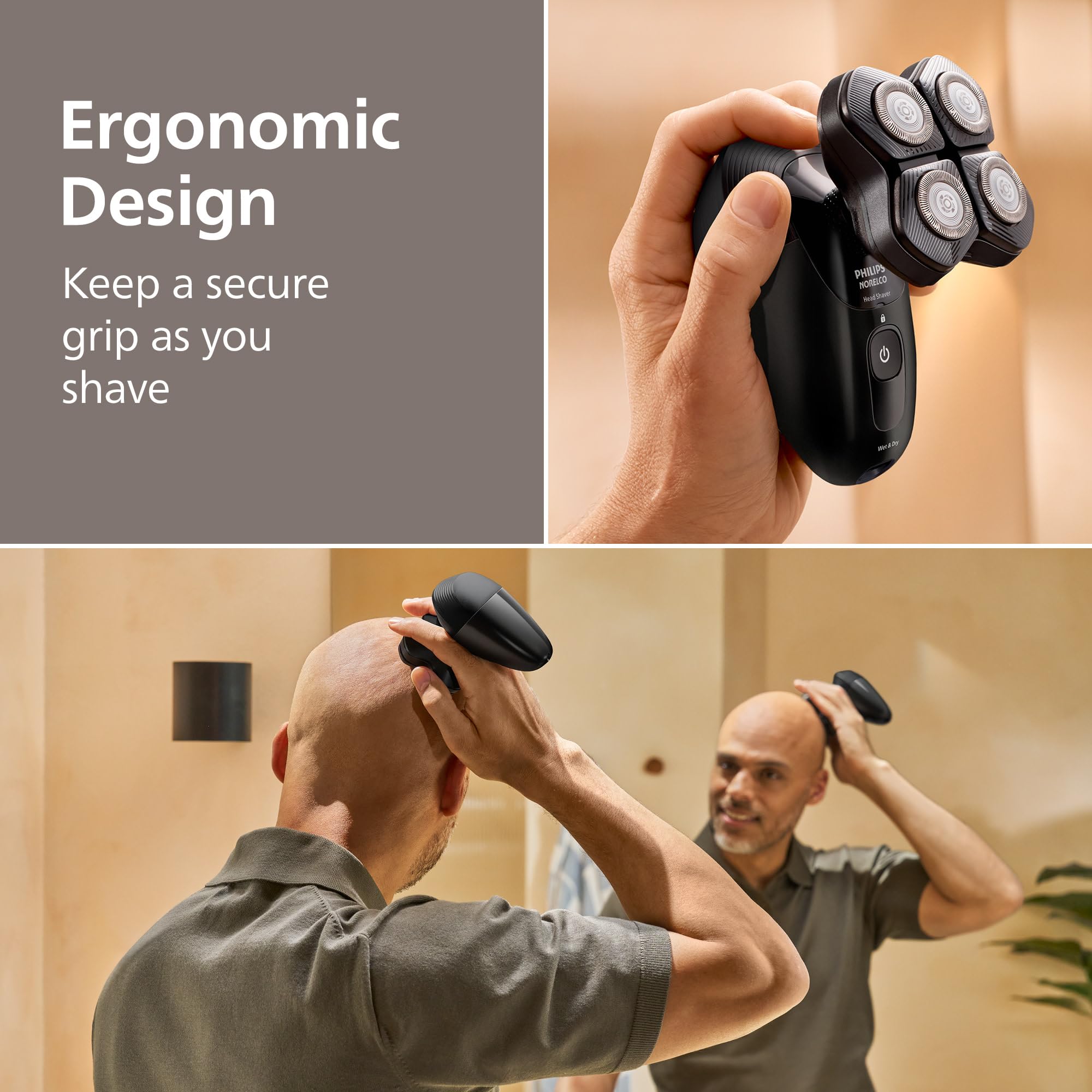 Norelco Pro 5000 agarre ergonómico antideslizante para manejo preciso y cómodo