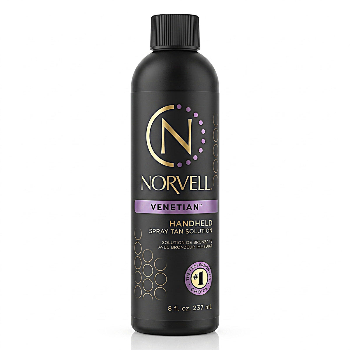 Norvell envase frontal Venetian mostrando color y tamaño, aspecto profesional