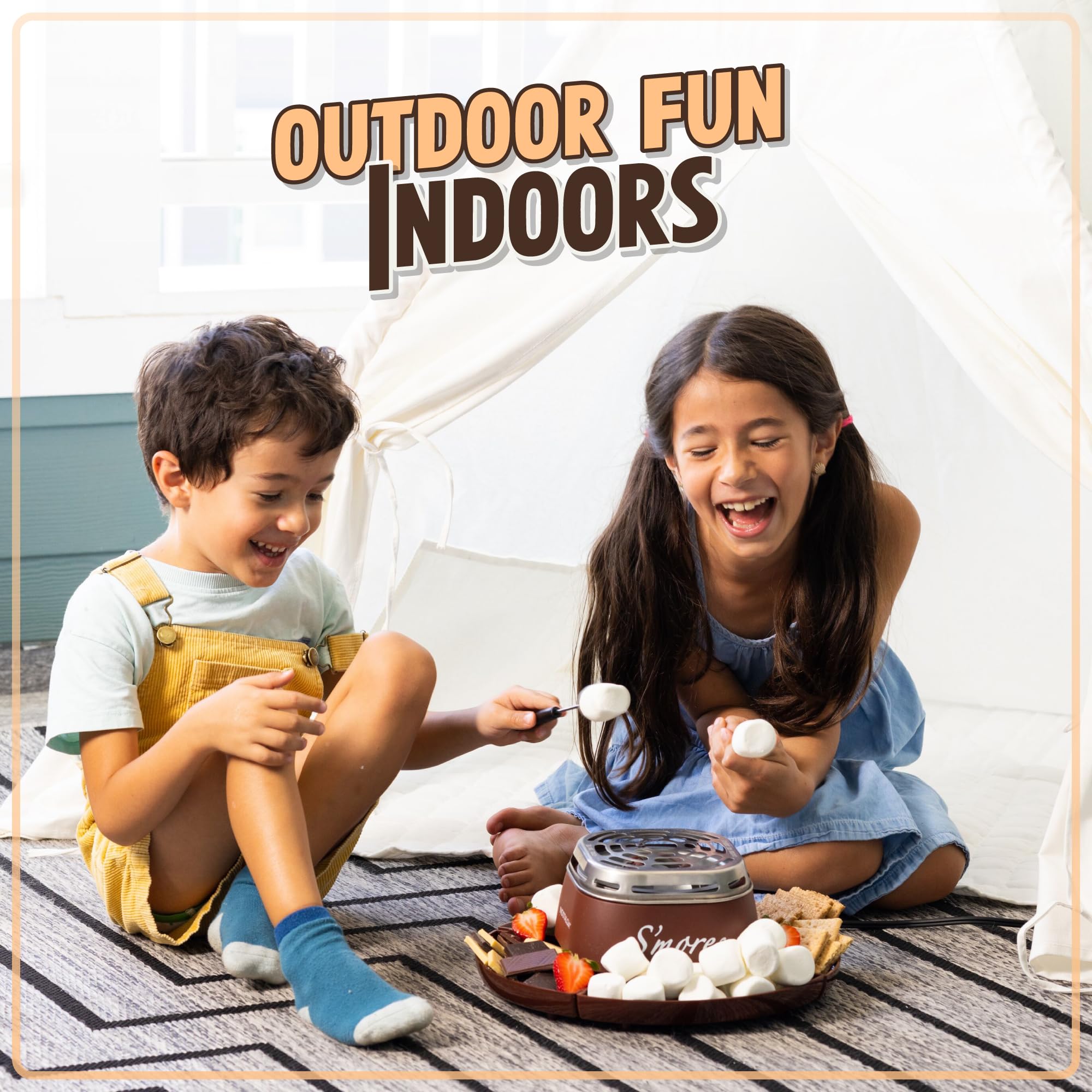 Nostalgia ambientación de fiesta con S'mores Maker para reuniones y diversión familiar