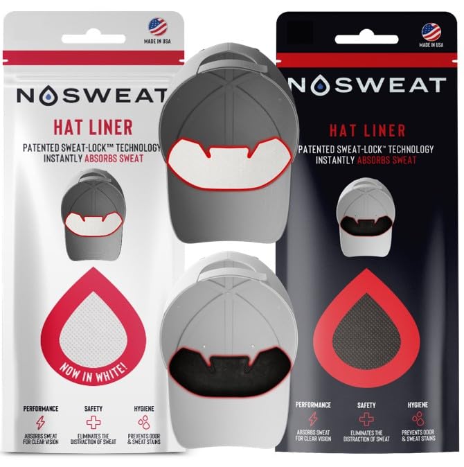 No Sweat junto a una gorra para comparar tamaño y ajustar con comodidad