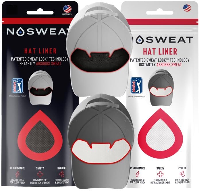 No Sweat ambientado en campo de golf protegiendo la gorra y frescura