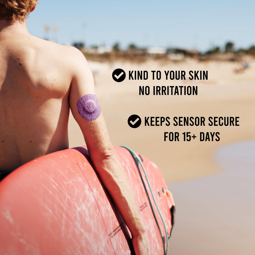 NOT JUST A PATCH parche Air en uso en brazo, fija sensor durante actividad