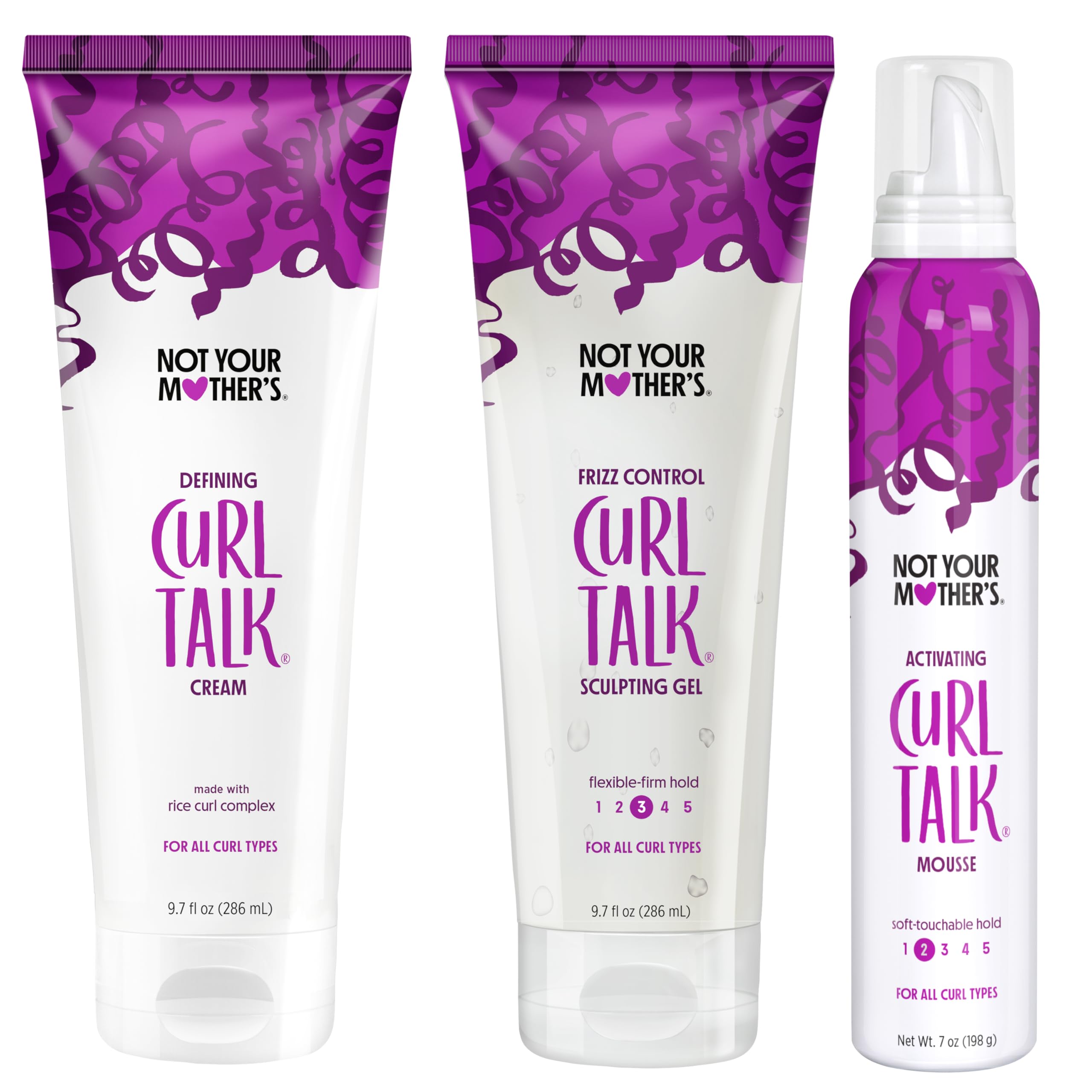 Not Your Mother's pack frontal mostrando los tres productos y definición mejorada