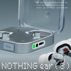 Nothing Ear (3) primer plano del diafragma cerámico, mejora claridad y graves