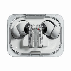Nothing Ear (a) vista frontal en blanco mostrando diseño compacto y confort