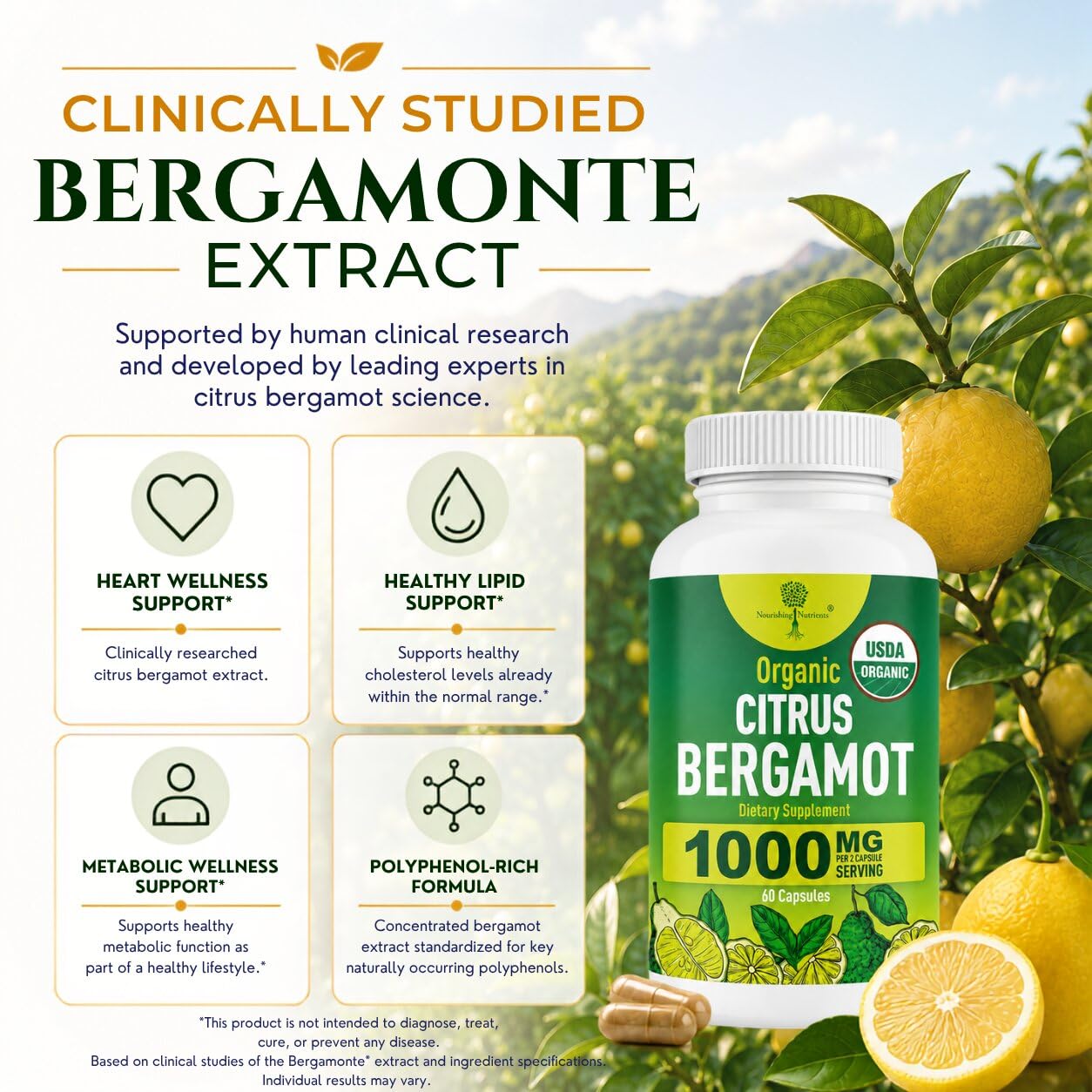Nourishing Nutrients etiqueta con sellos y certificaciones para garantía de calidad